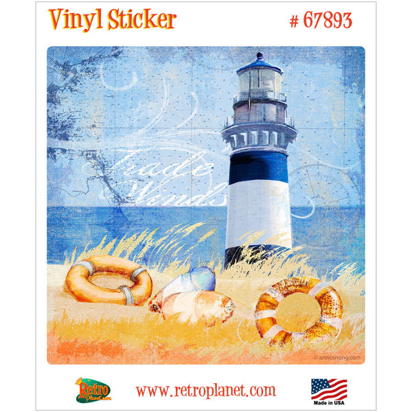Trade Winds Lighthouse Collage Vinyl Sticker