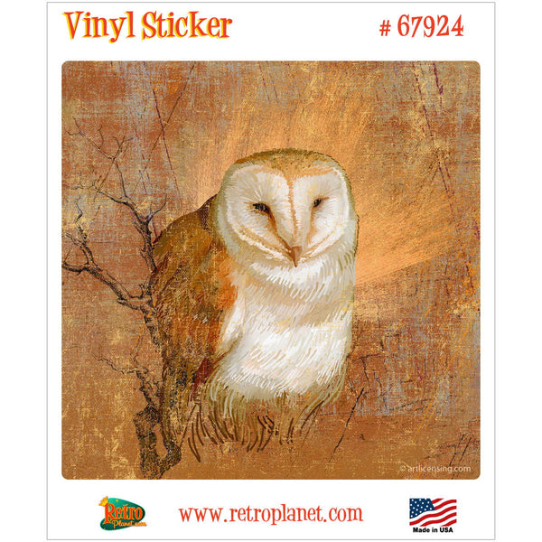 Owl in the Wood Bird Painted Art Vinyl Sticker