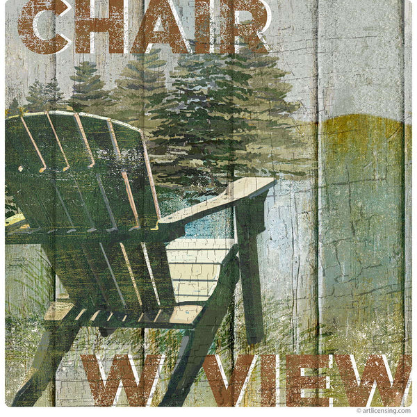 Chair with View Rustic Nature Wall Decal