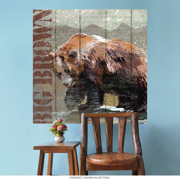 Big Brown Bear Hunting Open Season Wall Decal