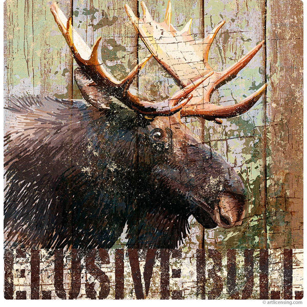Elusive Moose Hunting Open Season Wall Decal