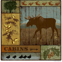 Pines and Moose Rustic Cabin Wall Decal