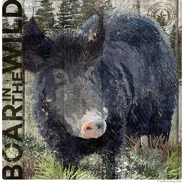 Boar in the Wild Hunting Wall Decal