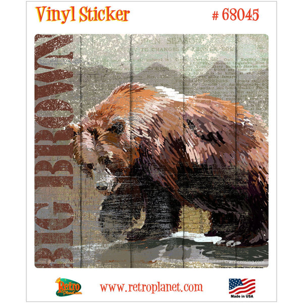 Big Brown Bear Hunting Open Season Vinyl Sticker