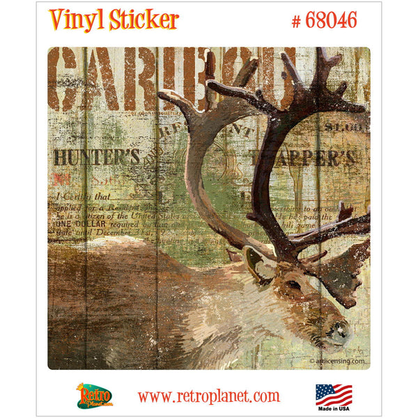 Caribou Hunting Open Season Vinyl Sticker