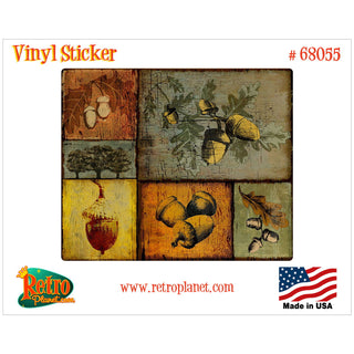 Pines and Acorns Rustic Cabin Vinyl Sticker