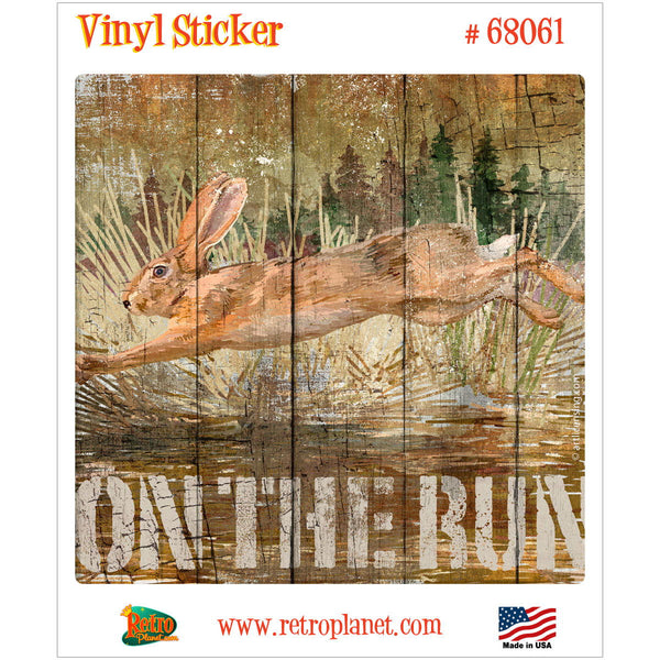 Rabbit on the Run Hunting Vinyl Sticker