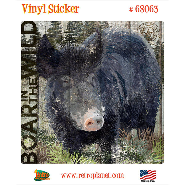 Boar in the Wild Hunting Vinyl Sticker
