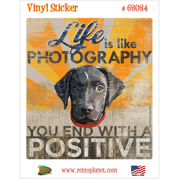 Black Lab Pup End Positive Dog Days Vinyl Sticker