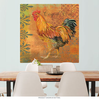 Gold Rooster French Coq Motifs Wall Decal