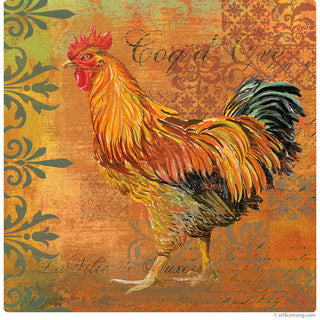 Gold Rooster French Coq Motifs Wall Decal