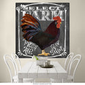 Select Farm Rooster Chalk Art Wall Decal