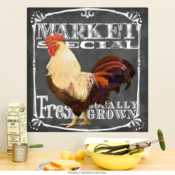 Market Special Rooster Chalk Art Wall Decal