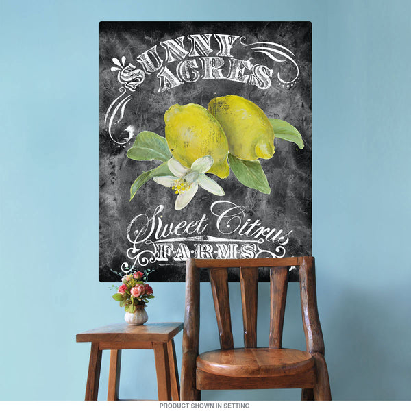 Lemons Sunny Acres Chalk Art Wall Decal