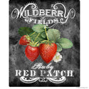 Strawberries Red Patch Chalk Art Wall Decal