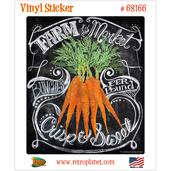 Carrots Crisp Sweet Chalk Art Vinyl Sticker