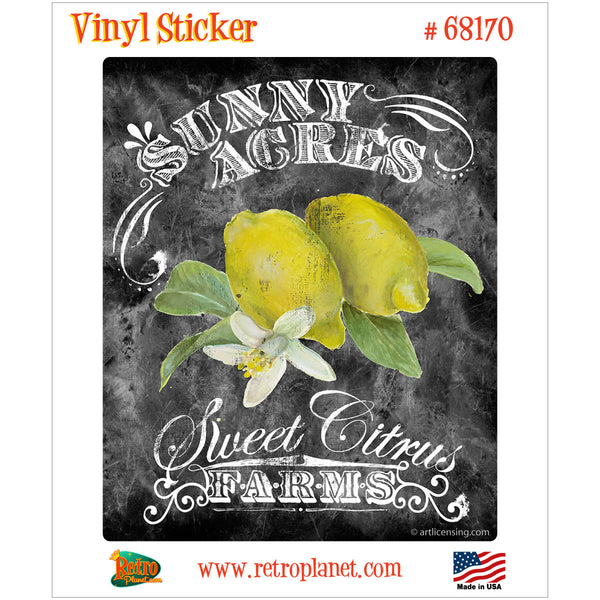 Lemons Sunny Acres Chalk Art Vinyl Sticker