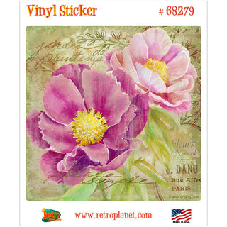 Jardins Peony Garden Flower Vinyl Sticker