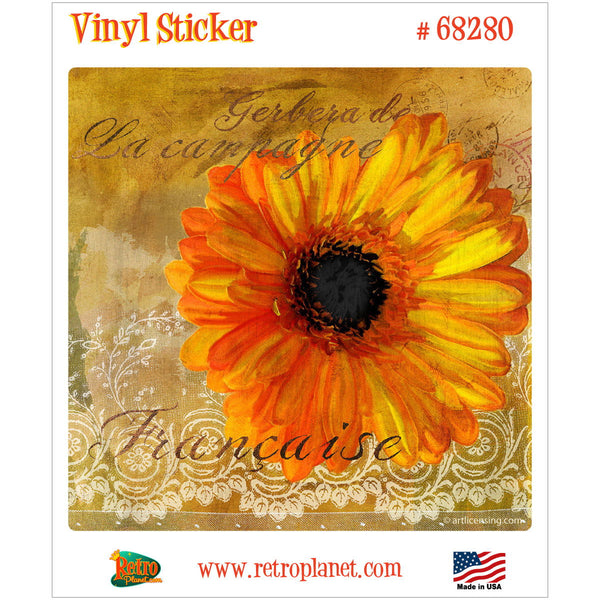 Gerbera Francaise Flower Vinyl Sticker