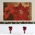 Christmas Poinsettia Flowers Gold Wall Decal