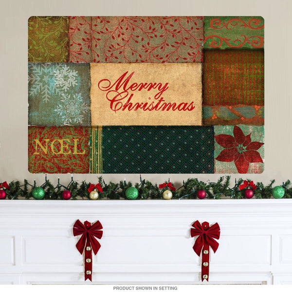 Merry Christmas Quilt Patches Wall Decal