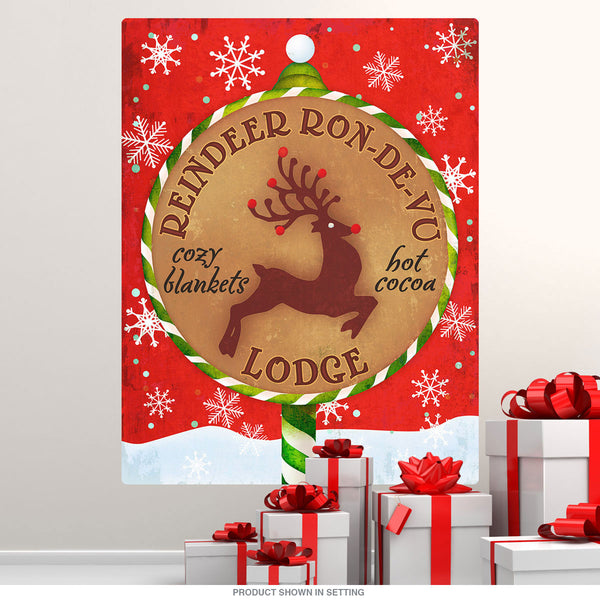 Reindeer Ron-De-Vu Lodge Christmas Wall Decal