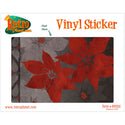 Christmas Poinsettia Flowers Grey Vinyl Sticker