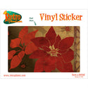 Christmas Poinsettia Flowers Gold Vinyl Sticker
