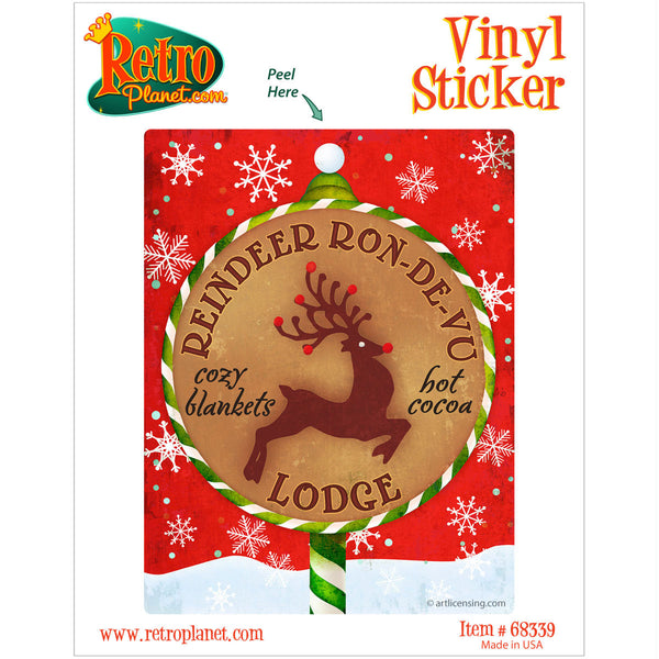 Reindeer Ron-De-Vu Lodge Christmas Vinyl Sticker