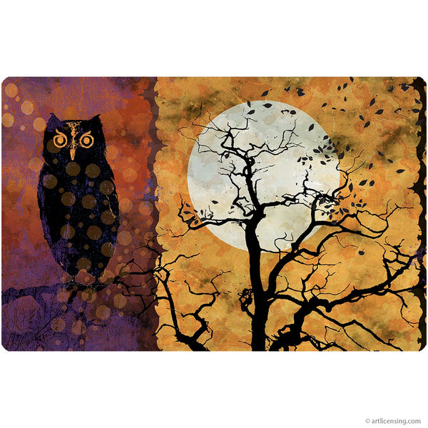 Black Owl Full Moon All Hallows Eve Wall Decal