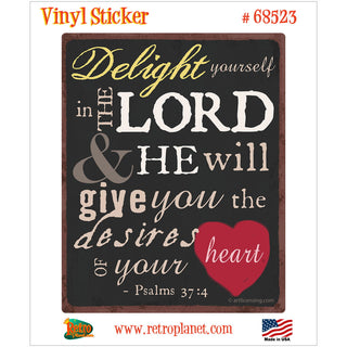 Psalm 37:4 Religious Saying Vinyl Sticker