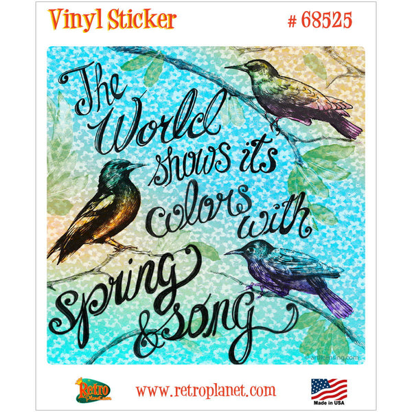 Spring And Song Colorful Birds Vinyl Sticker
