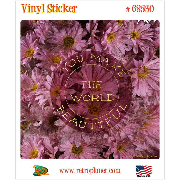 Beautiful World Flowers Vinyl Sticker