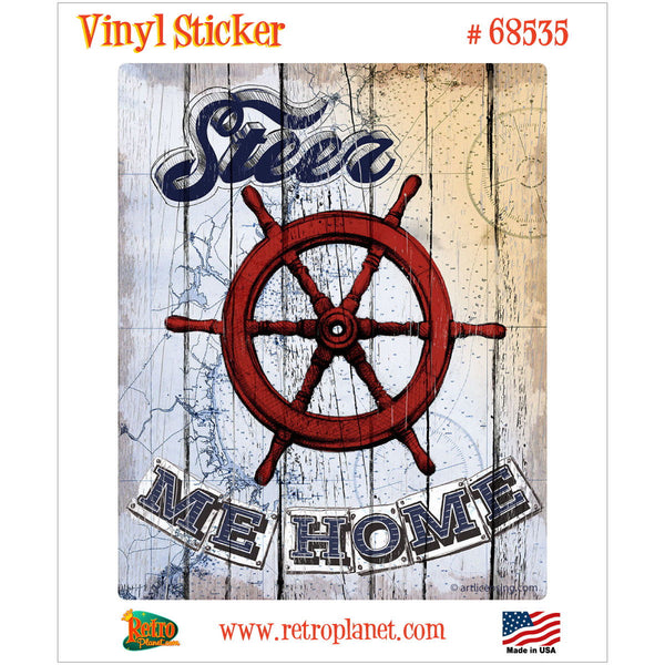 Steer Me Home Shipwheel Vinyl Sticker