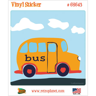 School Bus Fingerpainting Vinyl Sticker
