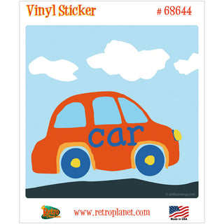 Car Fingerpainting Vinyl Sticker