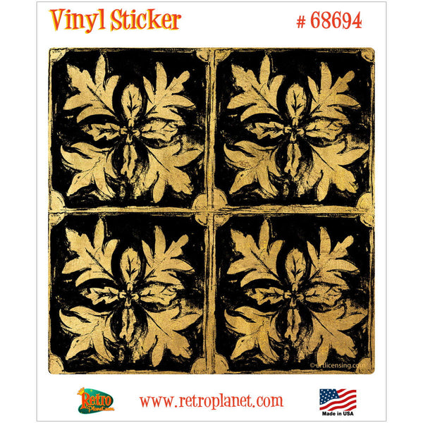 Flower Leaf Tilework Pattern Vinyl Sticker