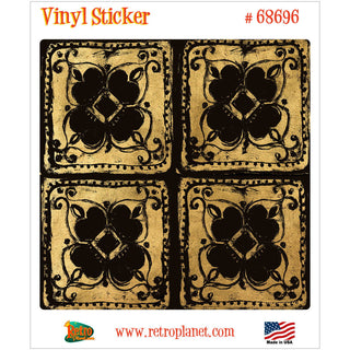 Flower Bloom Tilework Pattern Vinyl Sticker