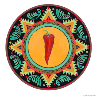 Red Chili Pepper Talavera Style Mexican Wall Decal