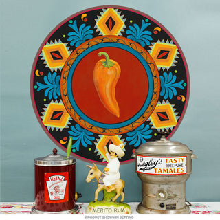 Orange Chili Pepper Talavera Style Mexican Wall Decal