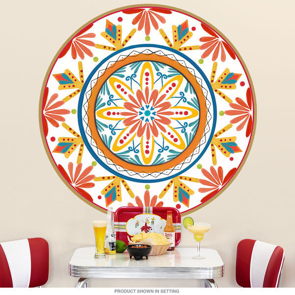 Red Talavera Style Mexican Wall Decal