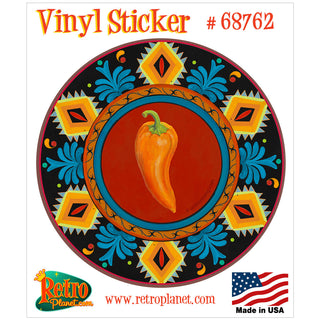 Orange Chili Pepper Talavera Mexican Vinyl Sticker