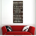 New York City Broadway Express Words Wall Decal