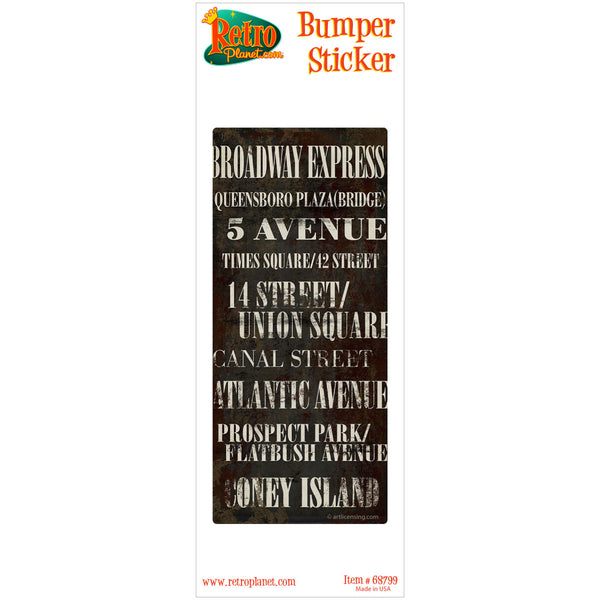 New York City Broadway Express Words Vinyl Sticker