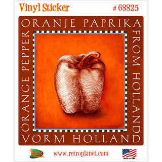 Orange Pepper Holland Vegetable Vinyl Sticker