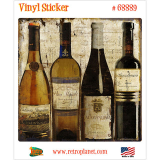 European Wine Bottles Chardonnay Vinyl Sticker