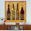 Wine Bottle Line Up Merlot Riesling Wall Decal