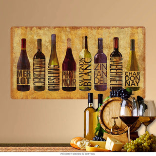 Wine Bottle Collection Merlot Pinot Noir Wall Decal