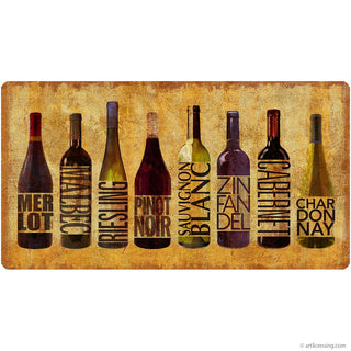 Wine Bottle Collection Merlot Pinot Noir Wall Decal