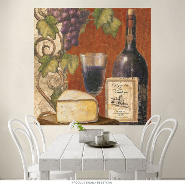 Merlot Wine Cheese Tasting Wall Decal
